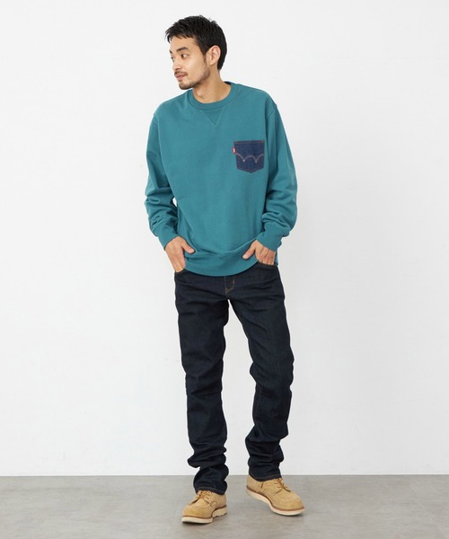 EDWIN（エドウィン）の「EDWIN エドウィン デニムポケット クルーネック スウェットシャツ（スウェット・メンズ・ブラック/グレー/ベージュ/ブルー・X-LARGE/LARGE/MEDIUM）」の20枚目の写真