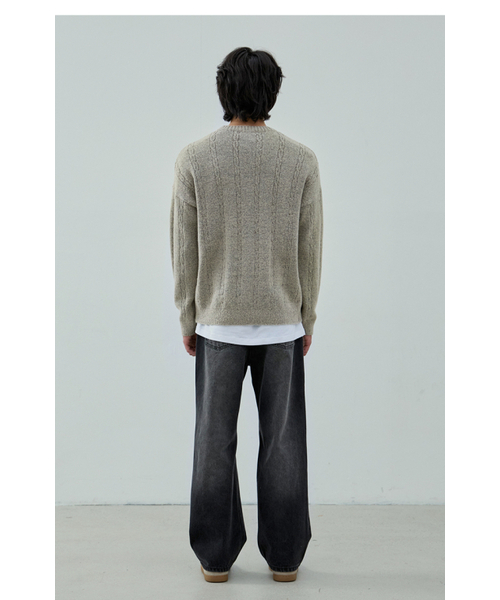 NODU（ノードユー）の「Soft Henry Neck Round Long Sleeve Knit [Beige]（ニット/セーター・メンズ・その他・LARGE/MEDIUM）」の5枚目の写真