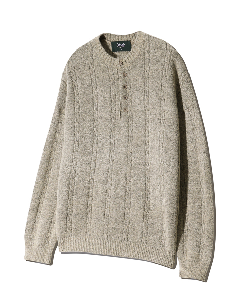 NODU（ノードユー）の「Soft Henry Neck Round Long Sleeve Knit [Beige]（ニット/セーター・メンズ・その他・LARGE/MEDIUM）」の6枚目の写真