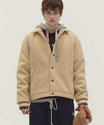 NOHANT（ノアン）の「VARSITY MINIMAL WOOL JUMPER BEIGE（スタジャン）」