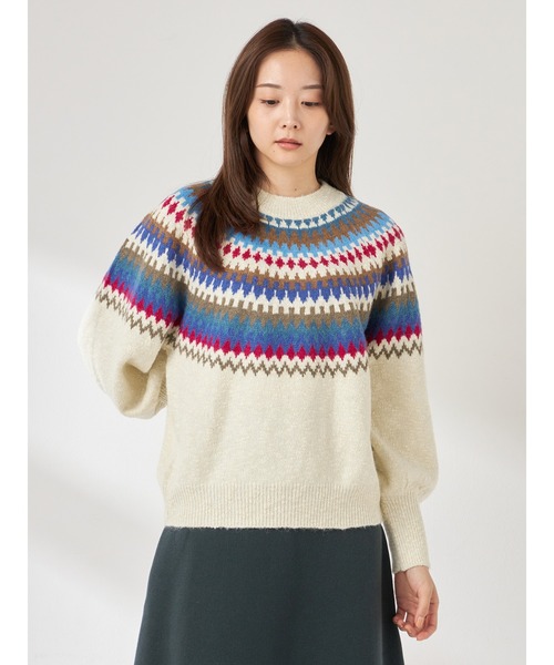 McGREGOR（マックレガー）の「求心柄プルオーバー（ニット/セーター・レディース・ナチュラル/ブラウン・M/L）」の2枚目の写真