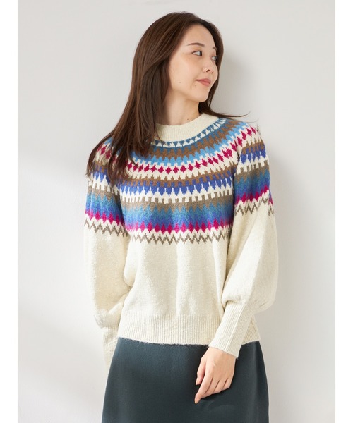 McGREGOR（マックレガー）の「求心柄プルオーバー（ニット/セーター・レディース・ナチュラル/ブラウン・M/L）」の3枚目の写真