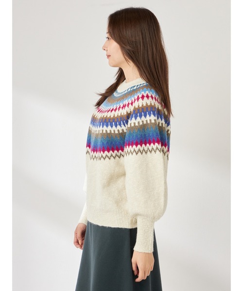 McGREGOR（マックレガー）の「求心柄プルオーバー（ニット/セーター・レディース・ナチュラル/ブラウン・M/L）」の4枚目の写真