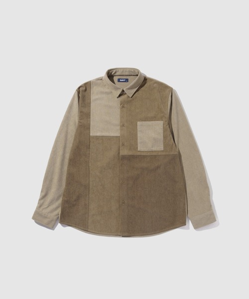 NAVY(ネイビー)の「NAVY コーデユロイ切替えレギュラーシャツ(シャツ/ブラウス・メンズ・アイボリー/チャコールグレー/ベージュ・S/M/L/XL)」の14枚目の写真