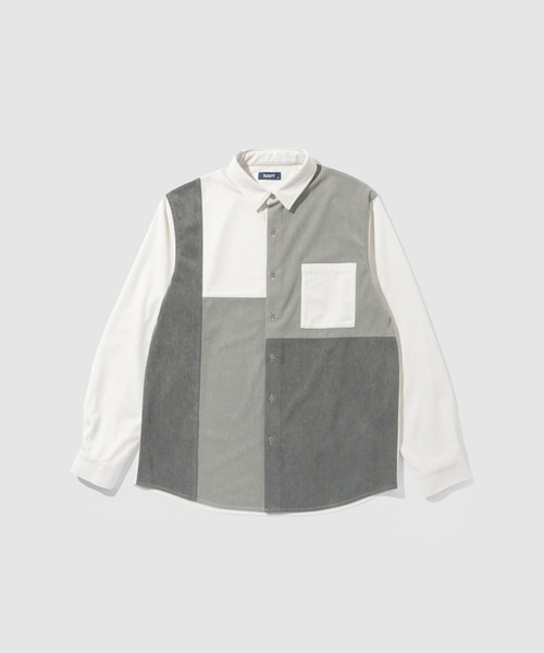 NAVY(ネイビー)の「NAVY コーデユロイ切替えレギュラーシャツ(シャツ/ブラウス・メンズ・アイボリー/チャコールグレー/ベージュ・S/M/L/XL)」の15枚目の写真