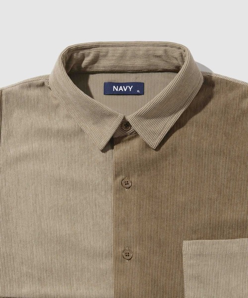 NAVY(ネイビー)の「NAVY コーデユロイ切替えレギュラーシャツ(シャツ/ブラウス・メンズ・アイボリー/チャコールグレー/ベージュ・S/M/L/XL)」の18枚目の写真