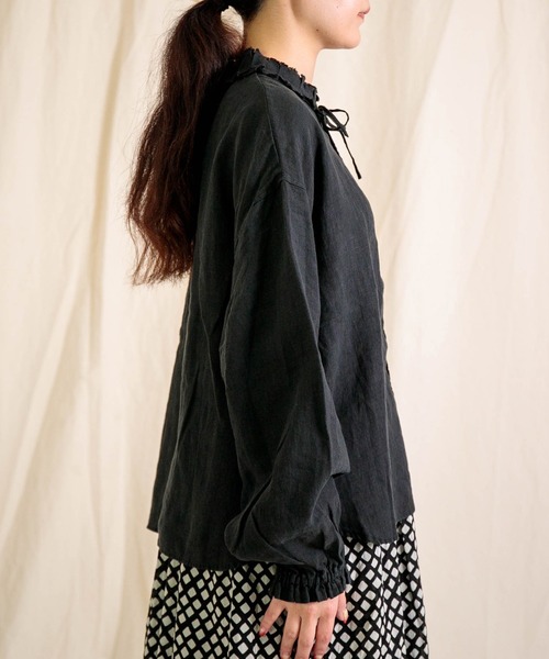 Brocante（ブロカント）の「[Brocante / ブロカント] リネンキャンバス リンネルヴロンシャツ（シャツ/ブラウス・レディース・グレイッシュベージュ/ブラック/ホワイト・2）」の19枚目の写真