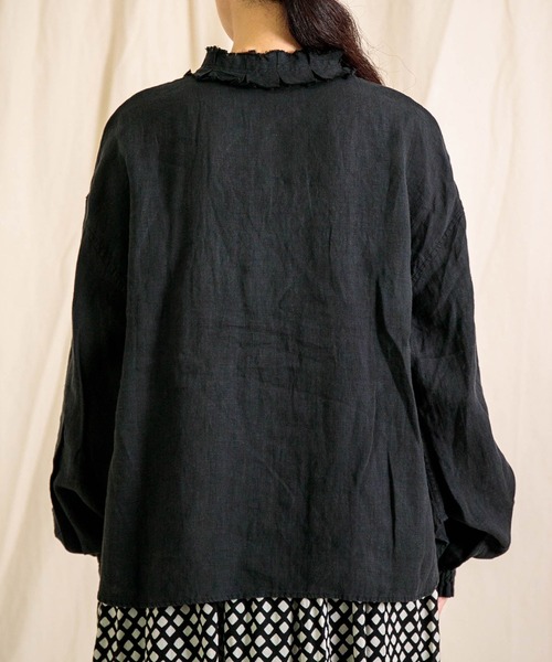 Brocante（ブロカント）の「[Brocante / ブロカント] リネンキャンバス リンネルヴロンシャツ（シャツ/ブラウス・レディース・グレイッシュベージュ/ブラック/ホワイト・2）」の20枚目の写真