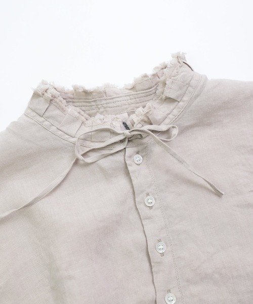 Brocante / ブロカント] リネンキャンバス リンネルヴロンシャツ