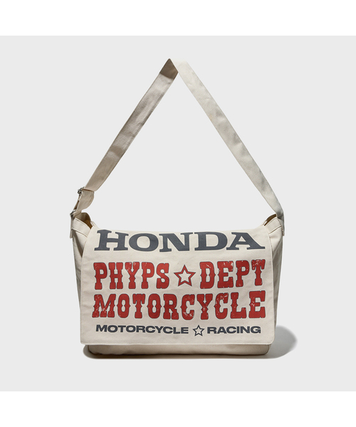 PHYPS MOTORCYCLE(フィップスモーターサイクル)の「Honda Typography Duffel Canvas bag_Ivory(メッセンジャーバッグ・レディース・その他・FREE)」の1枚目の写真