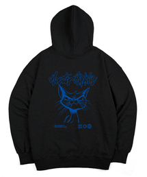 MONSTER REPUBLIC（モンスターリパブリック）の「スケッチラインキャットブルーフードパーカー ブラック_8234（パーカー）」