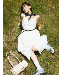 Wacky WiLLy（ワッキーウィリー）の「ウィメンズコットンスリーブレスワンピースホワイト（ワンピース）」