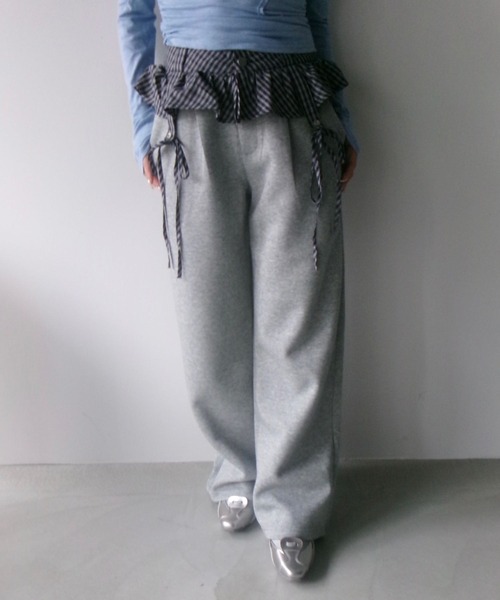 SANSeLF(サンセルフ)の「【SANSeLF】 ウエストフリル付きワイドスウェットパンツ saw25a061(その他パンツ・レディース・ネイビー/ブラック/グレー・FREE)」の10枚目の写真