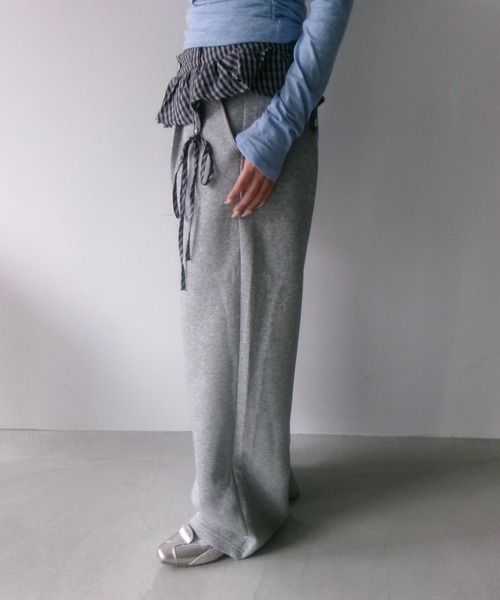 SANSeLF(サンセルフ)の「【SANSeLF】 ウエストフリル付きワイドスウェットパンツ saw25a061(その他パンツ・レディース・ネイビー/ブラック/グレー・FREE)」の12枚目の写真