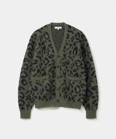 LEOPARD JACQUARD KNIT ZIP-UP CARDIGAN / レオパード ジャガード