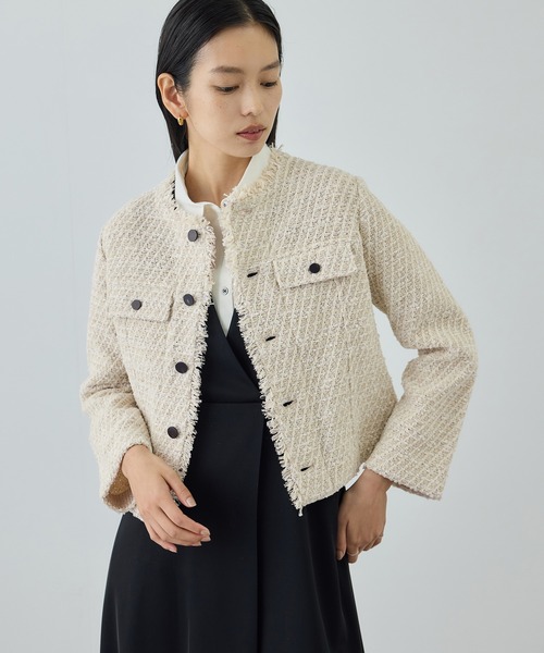 coohemコーヘン ファンシーツイードジャケットコート　美品 Coohem（コーヘン）の「【COOHEM(コーヘン)】BASIC TWEED VELVET