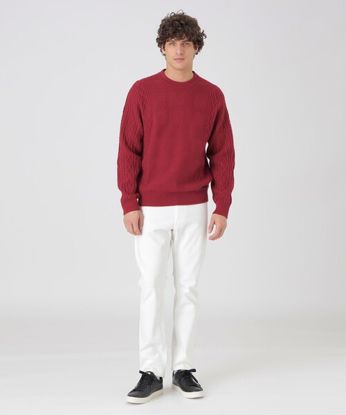 BLACK LABEL CRESTBRIDGE(ブラックレーベル・クレストブリッジ)の「カシミヤミックスアランニット(ニット/セーター・メンズ・オフホワイト/ブラック/ライトグレー/レッド/ネイビー/グリーン系その他3・M/L)」の21枚目の写真