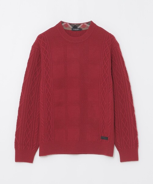 BLACK LABEL CRESTBRIDGE(ブラックレーベル・クレストブリッジ)の「カシミヤミックスアランニット(ニット/セーター・メンズ・オフホワイト/ブラック/ライトグレー/レッド/ネイビー/グリーン系その他3・M/L)」の17枚目の写真