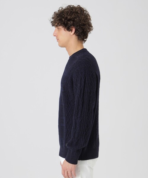BLACK LABEL CRESTBRIDGE(ブラックレーベル・クレストブリッジ)の「カシミヤミックスアランニット(ニット/セーター・メンズ・オフホワイト/ブラック/ライトグレー/レッド/ネイビー/グリーン系その他3・M/L)」の15枚目の写真