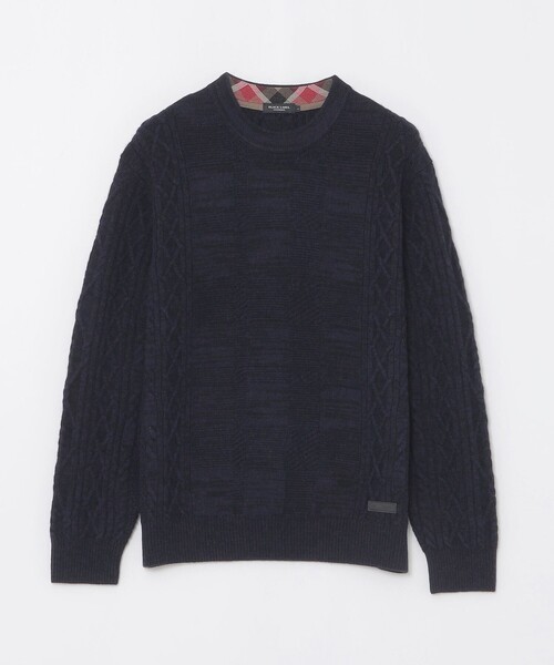 BLACK LABEL CRESTBRIDGE(ブラックレーベル・クレストブリッジ)の「カシミヤミックスアランニット(ニット/セーター・メンズ・オフホワイト/ブラック/ライトグレー/レッド/ネイビー/グリーン系その他3・M/L)」の12枚目の写真