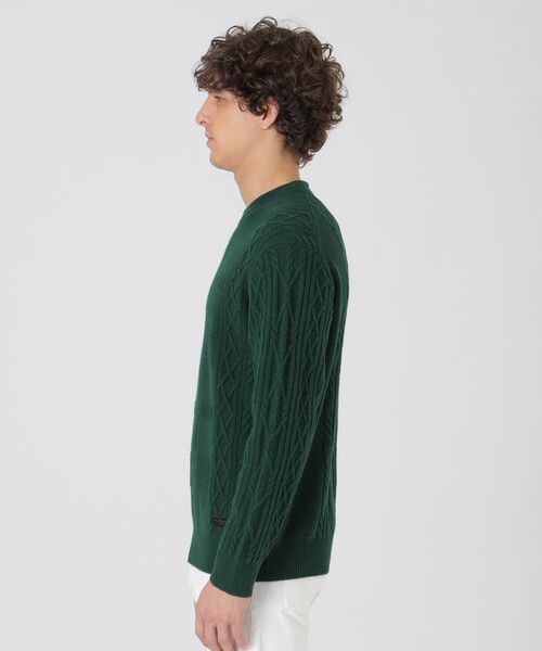 BLACK LABEL CRESTBRIDGE(ブラックレーベル・クレストブリッジ)の「カシミヤミックスアランニット(ニット/セーター・メンズ・オフホワイト/ブラック/ライトグレー/レッド/ネイビー/グリーン系その他3・M/L)」の10枚目の写真