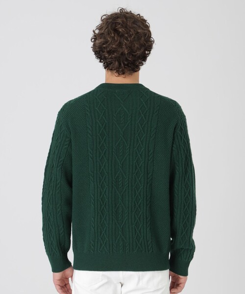 BLACK LABEL CRESTBRIDGE(ブラックレーベル・クレストブリッジ)の「カシミヤミックスアランニット(ニット/セーター・メンズ・オフホワイト/ブラック/ライトグレー/レッド/ネイビー/グリーン系その他3・M/L)」の9枚目の写真