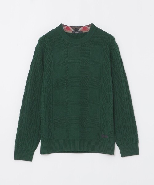 BLACK LABEL CRESTBRIDGE(ブラックレーベル・クレストブリッジ)の「カシミヤミックスアランニット(ニット/セーター・メンズ・オフホワイト/ブラック/ライトグレー/レッド/ネイビー/グリーン系その他3・M/L)」の7枚目の写真