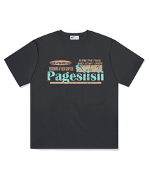 ヴィンテージブランクプリント半袖Tシャツチャコール