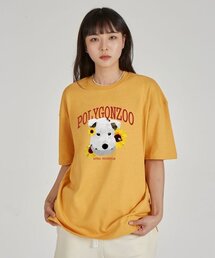 ポリゴン シゴルジャブジョン ラウンドネック 15番手 綿 半袖Tシャツ_チェダー