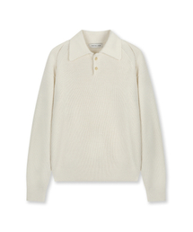 REGULAR FIT COLLAR KNIT IVORY