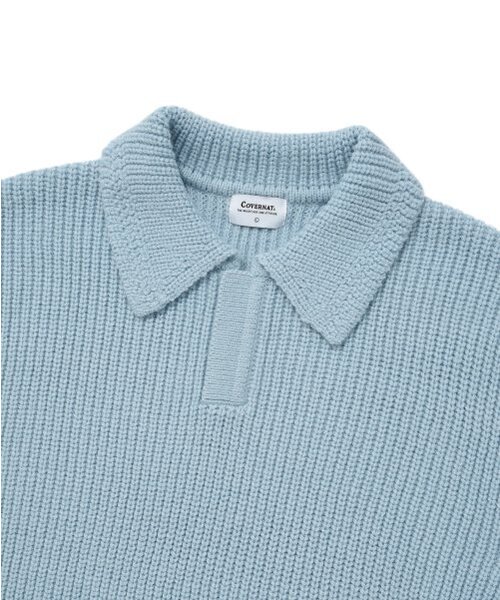 COVERNAT(カバーナット)の「オープンカラー ニット ブルー(ニット/セーター・レディース・その他・LARGE/SMALL/X-LARGE/MEDIUM)」の3枚目の写真