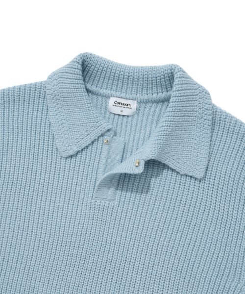 COVERNAT(カバーナット)の「オープンカラー ニット ブルー(ニット/セーター・レディース・その他・LARGE/SMALL/X-LARGE/MEDIUM)」の4枚目の写真