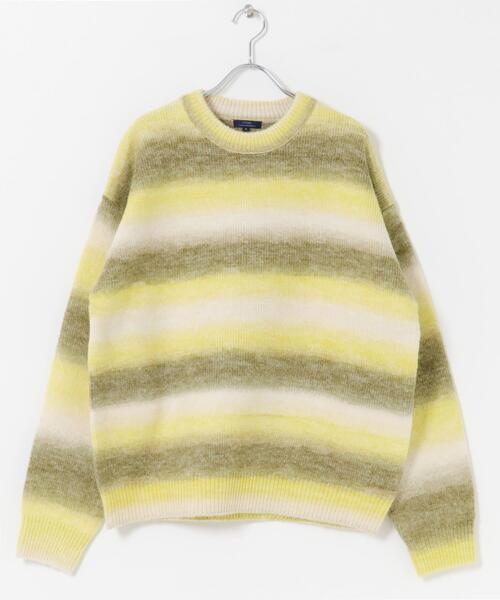 ITEMS URBANRESEARCH（アイテムズ アーバンリサーチ）の「グラデーションクルーネックルーズニット（ニット/セーター・メンズ・ブルー/レッド/イエロー・LARGE/MEDIUM）」の18枚目の写真