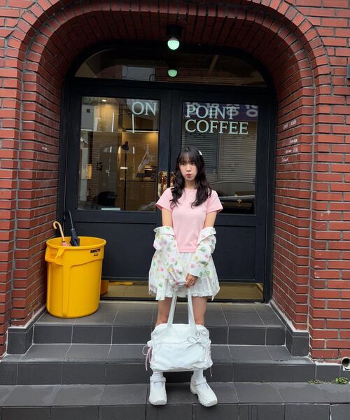 bounDary（バウンダリー）の「ゴルジラウンドスパン半袖Tシャツ[ピンク]（Tシャツ/カットソー・レディース・その他・FREE）」の8枚目の写真