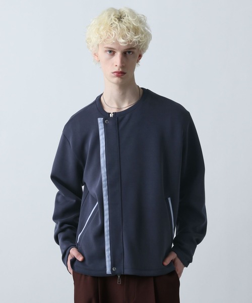 HARE（ハレ）の「レイヤードZIPスウェットカーディガン(HARE)（カーディガン/ボレロ・メンズ・ダークブルー/グレー・FREE）」の2枚目の写真