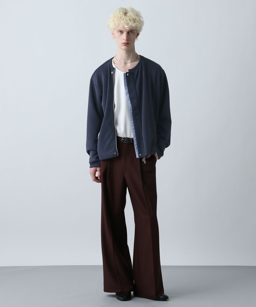 HARE（ハレ）の「レイヤードZIPスウェットカーディガン(HARE)（カーディガン/ボレロ・メンズ・ダークブルー/グレー・FREE）」の3枚目の写真