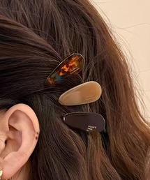 MAISON SELECT（メゾンセレクト）の「11D14-MZ マットヘアクリップ 3本セット くすみカラー シンプルデザイン（バレッタ/ヘアクリップ）」