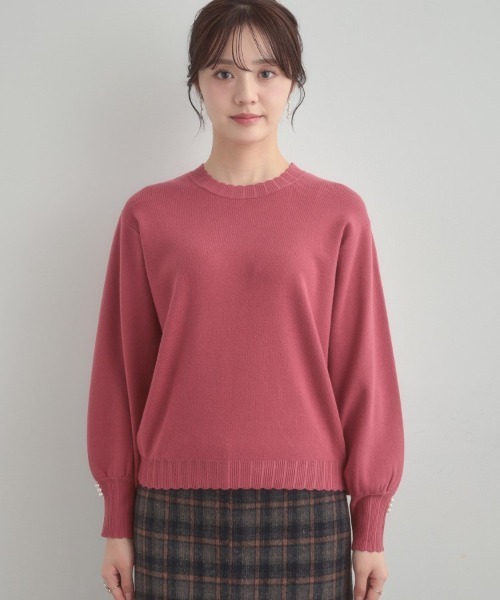 couture brooch（クチュールブローチ）の「【洗える/スカラデザイン】パフスリーブ ニット（ニット/セーター・レディース・ブルー系その他/ピンク系/ブラック/オフホワイト・42/38/36）」の7枚目の写真