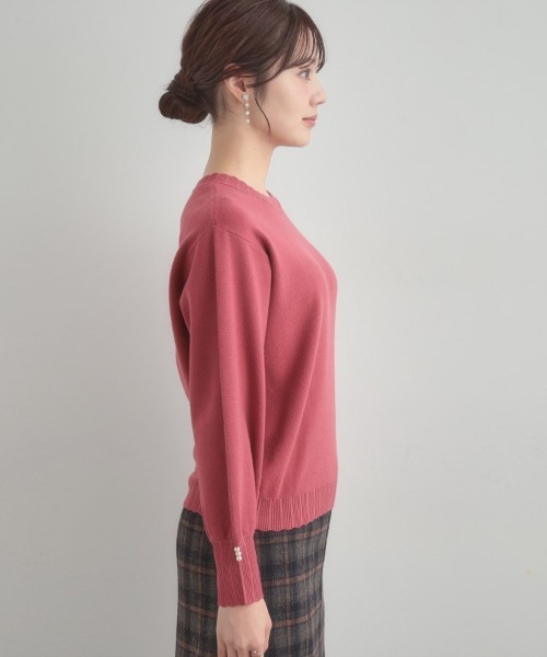 couture brooch（クチュールブローチ）の「【洗える/スカラデザイン】パフスリーブ ニット（ニット/セーター・レディース・ブルー系その他/ピンク系/ブラック/オフホワイト・42/38/36）」の8枚目の写真