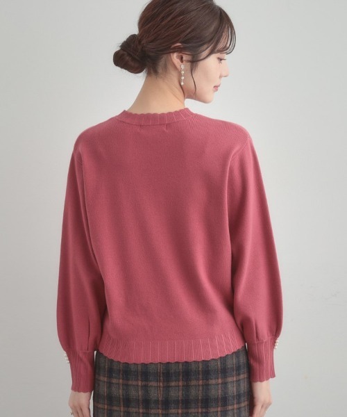 couture brooch（クチュールブローチ）の「【洗える/スカラデザイン】パフスリーブ ニット（ニット/セーター・レディース・ブルー系その他/ピンク系/ブラック/オフホワイト・42/38/36）」の9枚目の写真