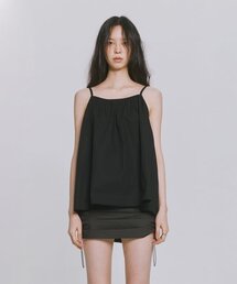 MONOPHOBIA（モノフォビア）の「TIE BACK STRING CROP TOP BLACK（Tシャツ/カットソー）」