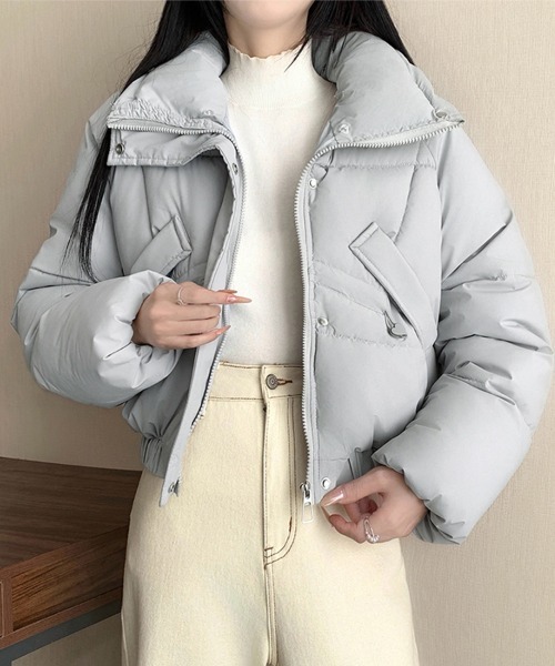 セール】フェイクファー付きショートジャケット（ダウンジャケット