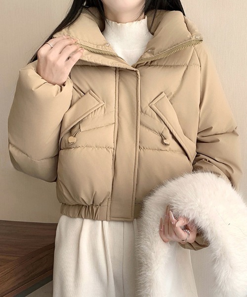 セール】フェイクファー付きショートジャケット（ダウンジャケット