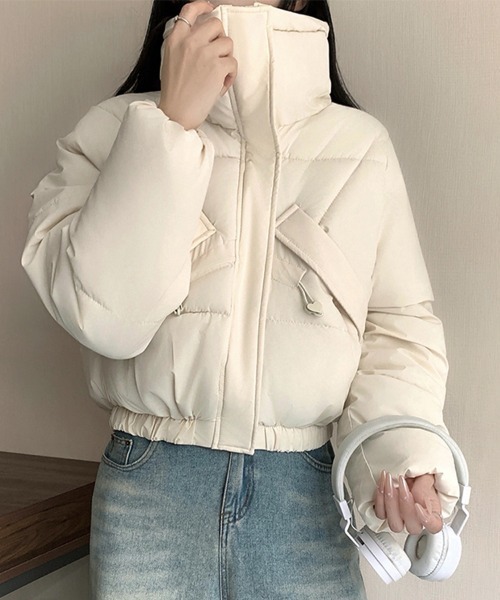 セール】フェイクファー付きショートジャケット（ダウンジャケット