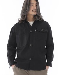 SAINTCREW（セントクルー）の「ツーレイヤーバテックポケットボタンシャツジャケット 2L-401SJ ブラック（デニムジャケット）」