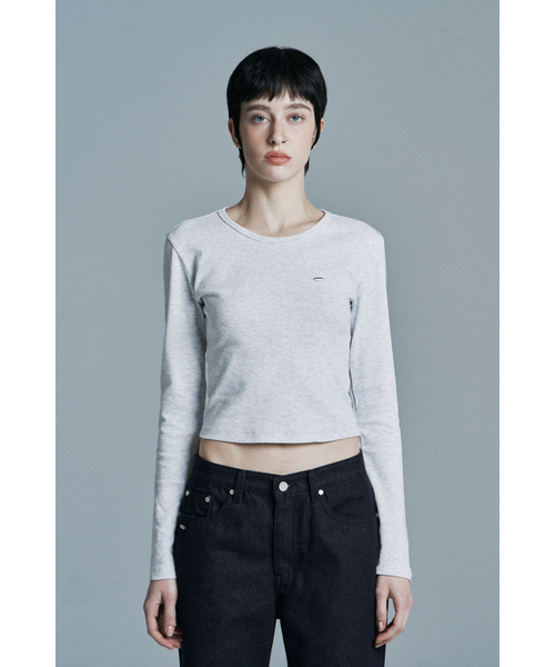 SYNERJYN(シナジン)の「ROUND CROP LONG SLEEVE WHITE MELANGE(Tシャツ/カットソー・レディース・その他・ONE SIZE)」の3枚目の写真