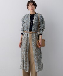 Ericaキャラコ  ペイズリープリント シャツワンピース