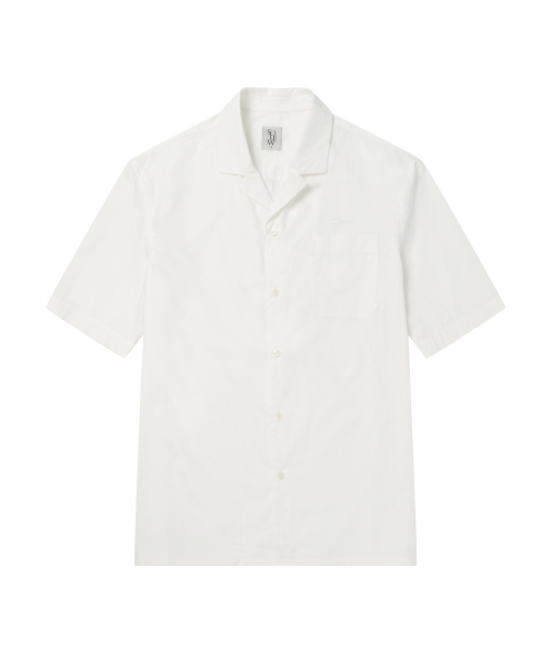 Cotton Overfit Short Sleeve Shirt_White
