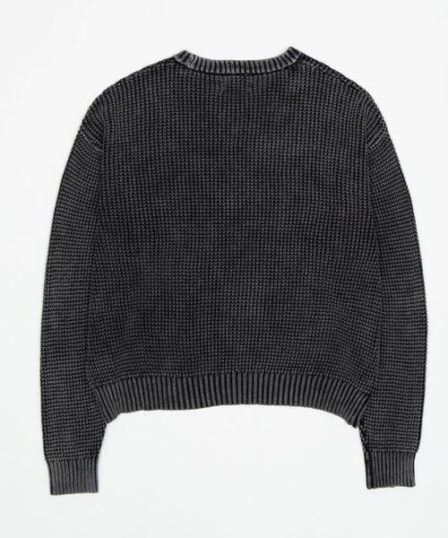 SHORT ROUND（ショートラウンド）の「SHORT ROUND/コンパクトフィットワッフルニットプルオーバー（ニット/セーター・メンズ・ブラック系その他/ネイビー・LARGE/MEDIUM）」の3枚目の写真