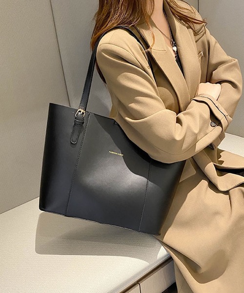 VIBGYOR(ヴィブジョー)の「urbanfemine./A4サイズ収納 シンプル・バイカラー 合成皮革トートバッグ U7594(トートバッグ・レディース・ホワイト/ブラウン/ベージュ/ブラック・FREE)」の3枚目の写真